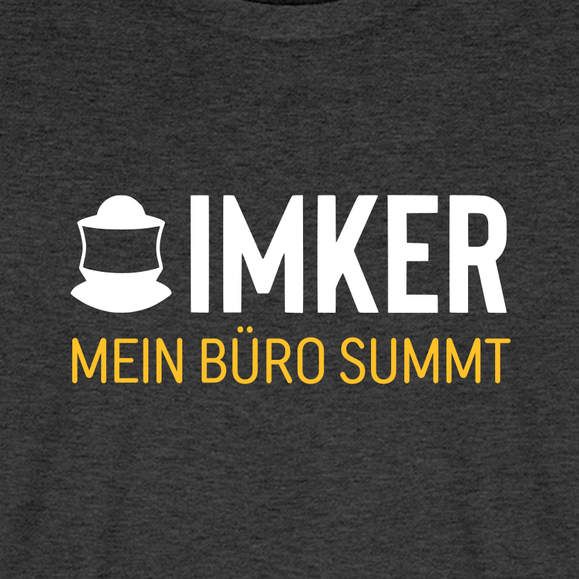 IMKER Code Büro T-Shirt in Anthrazit – Druck im Detail