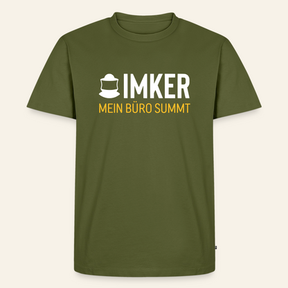 IMKER Code Büro T-Shirt in Khaki – Vorderseite