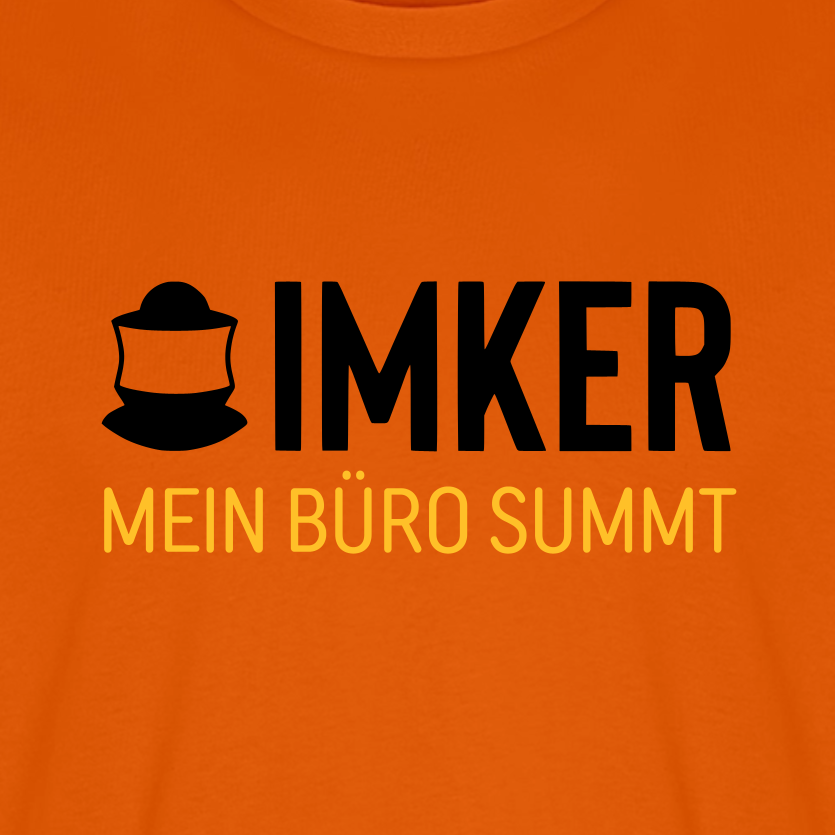 IMKER Code Büro T-Shirt in Orange – Druck im Detail