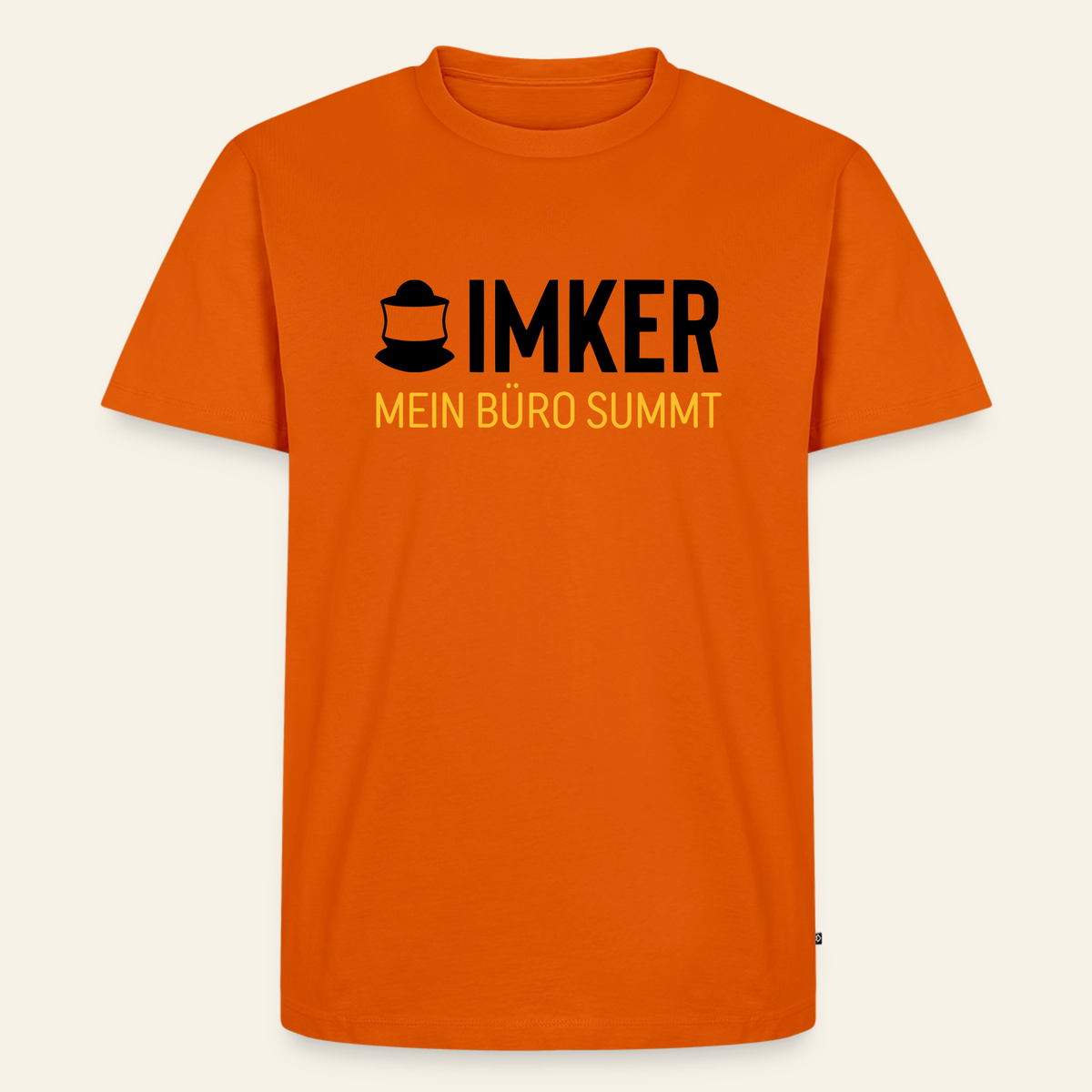 IMKER Code Büro T-Shirt in Orange – Vorderseite