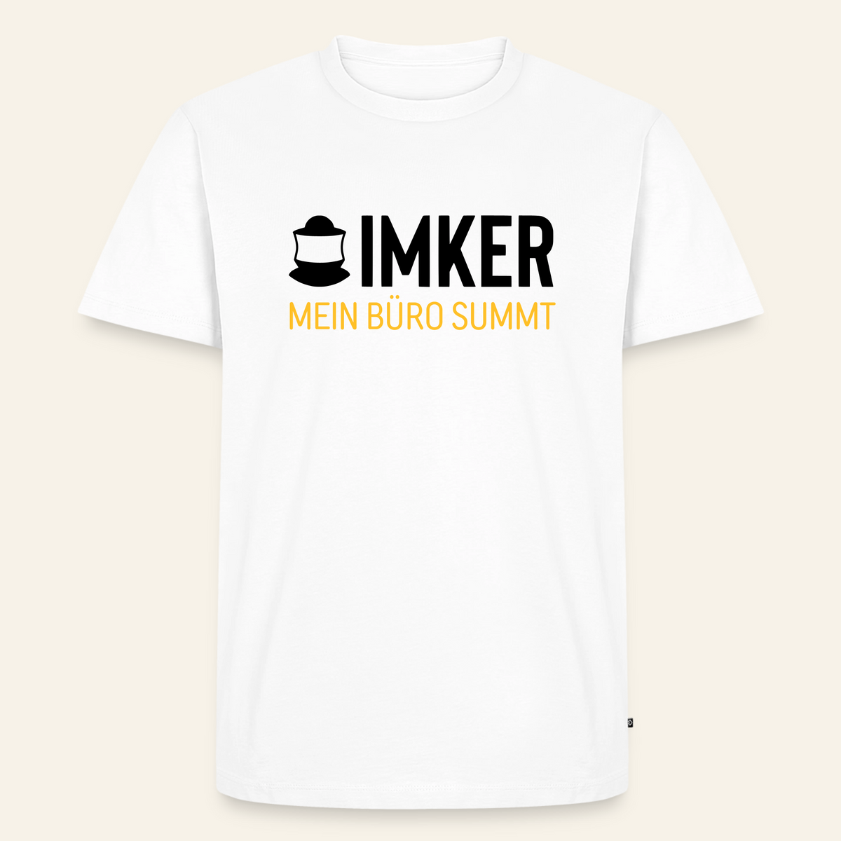 IMKER Code Büro T-Shirt in Weiß – Vorderseite