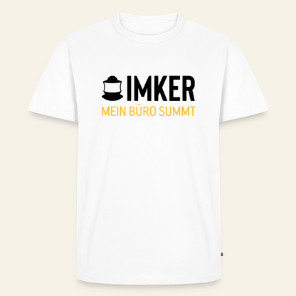 IMKER Code Büro T-Shirt in Weiß – Vorderseite