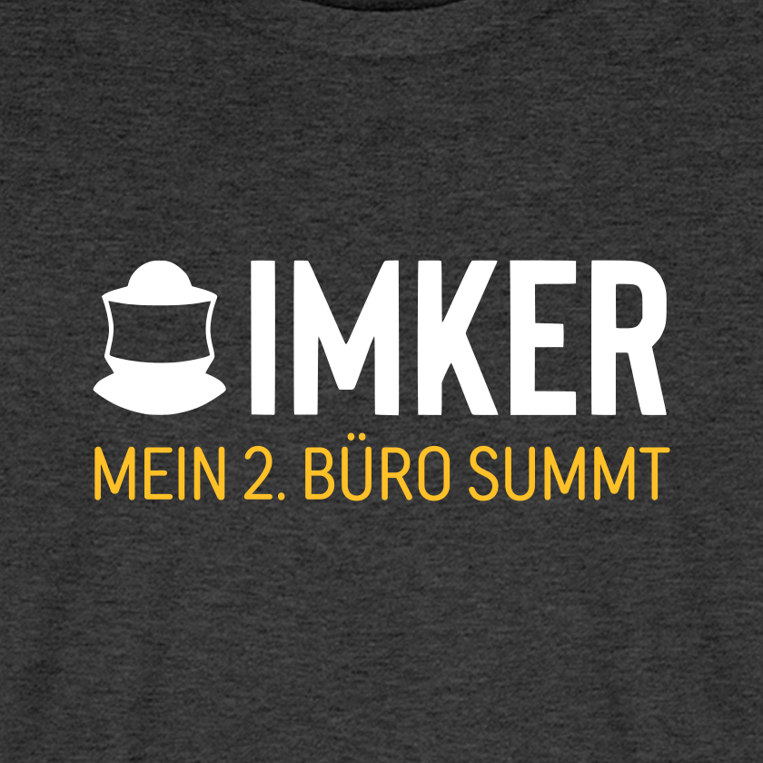 IMKER Code Zweitbüro T-Shirt in Anthrazit – Druck im Detail