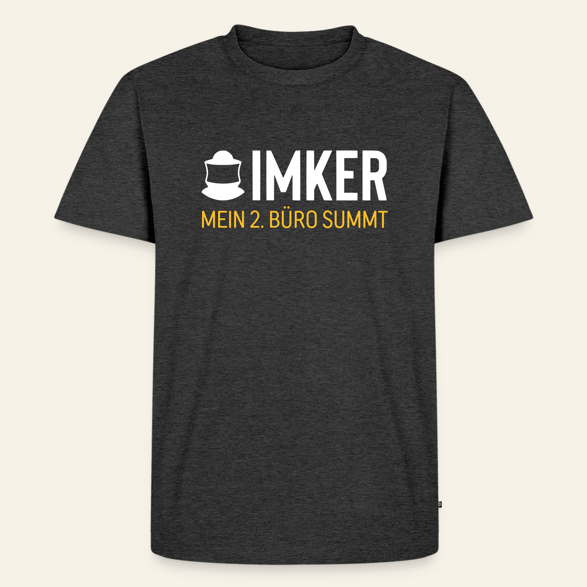 IMKER Code Zweitbüro T-Shirt in Anthrazit – Vorderseite