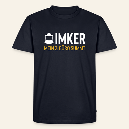 IMKER Code Zweitbüro T-Shirt in Dunkelblau – Vorderseite