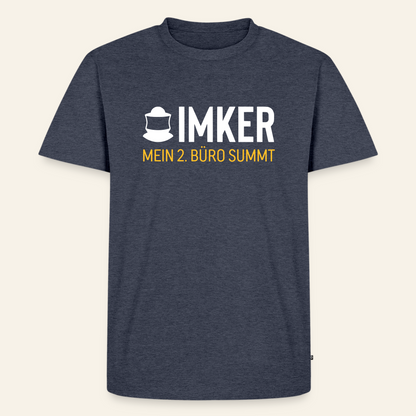 IMKER Code Zweitbüro T-Shirt in Jeansblau – Vorderseite