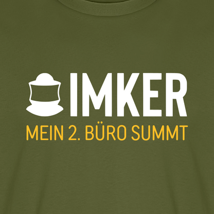 IMKER Code Zweitbüro T-Shirt in Khaki – Druck im Detail