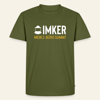 IMKER Code Zweitbüro T-Shirt in Khaki – Vorderseite