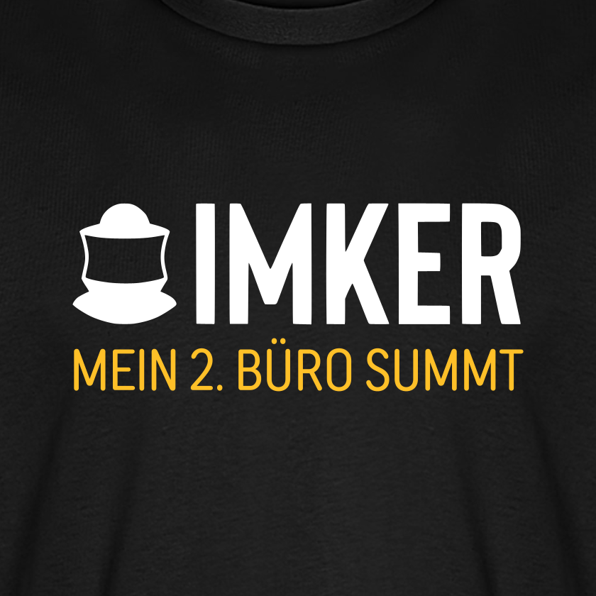 IMKER Code Zweitbüro T-Shirt in Schwarz – Druck im Detail