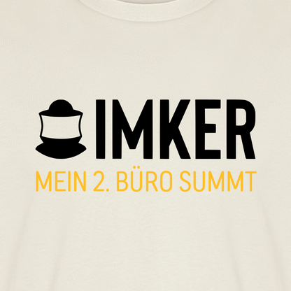 IMKER Code Zweitbüro T-Shirt in Naturweiß – Druck im Detail