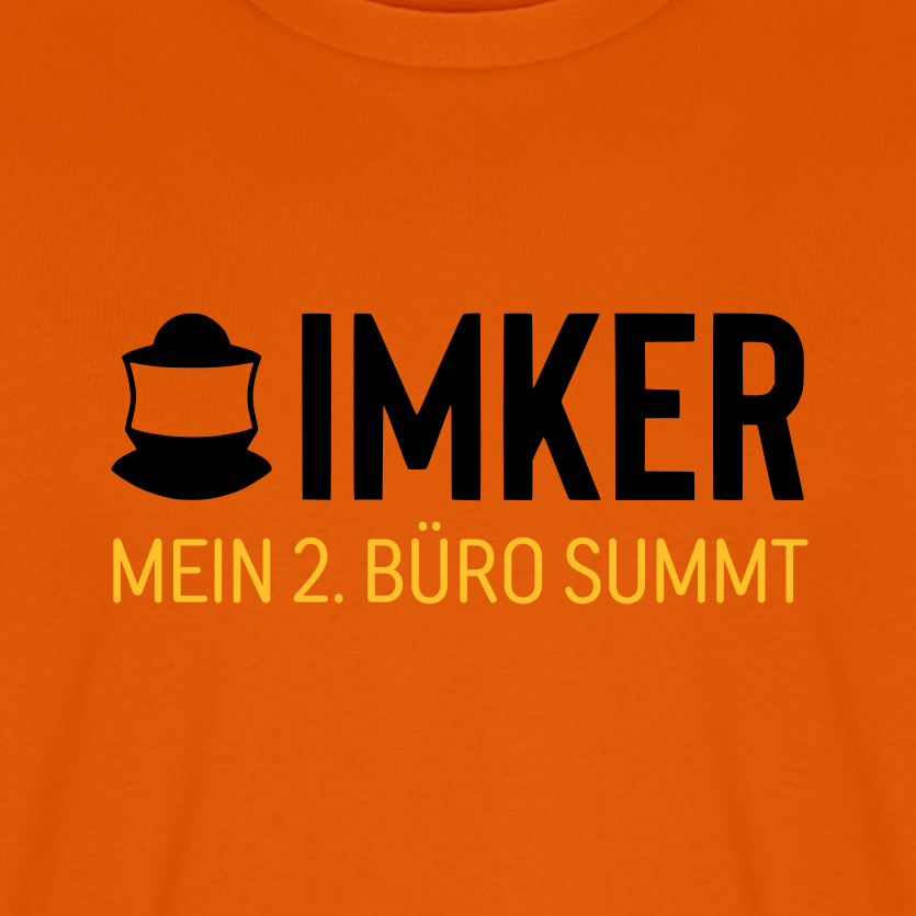 IMKER Code Zweitbüro T-Shirt in Orange – Druck im Detail