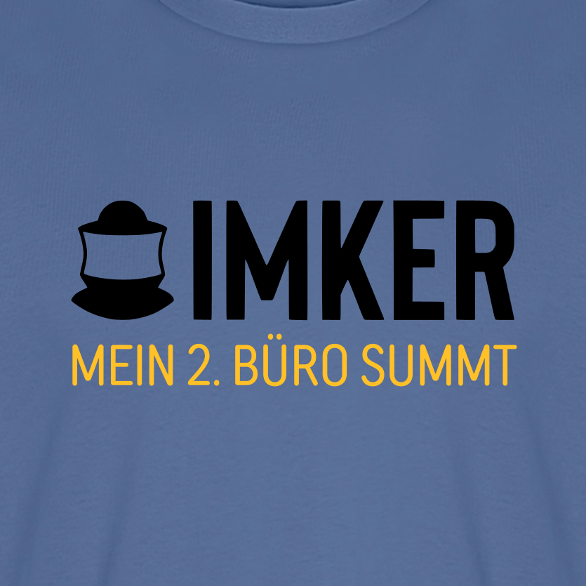 IMKER Code Zweitbüro T-Shirt in Steinblau – Druck im Detail