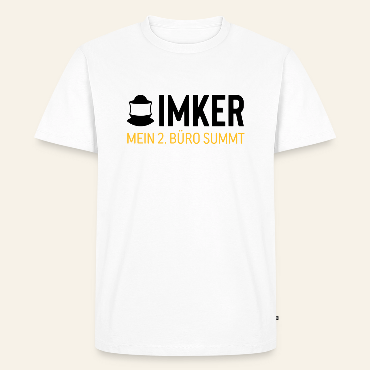 IMKER Code Zweitbüro T-Shirt in Weiß – Vorderseite