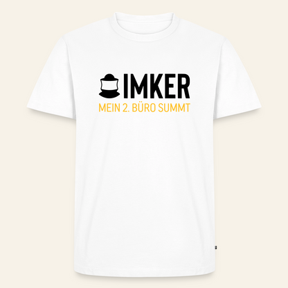 IMKER Code Zweitbüro T-Shirt in Weiß – Vorderseite