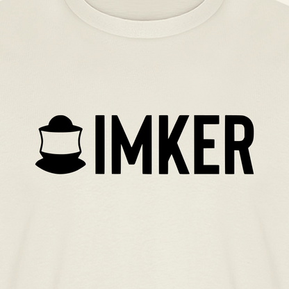 IMKER Code Prime T-Shirt in Naturweiß – Druck im Detail