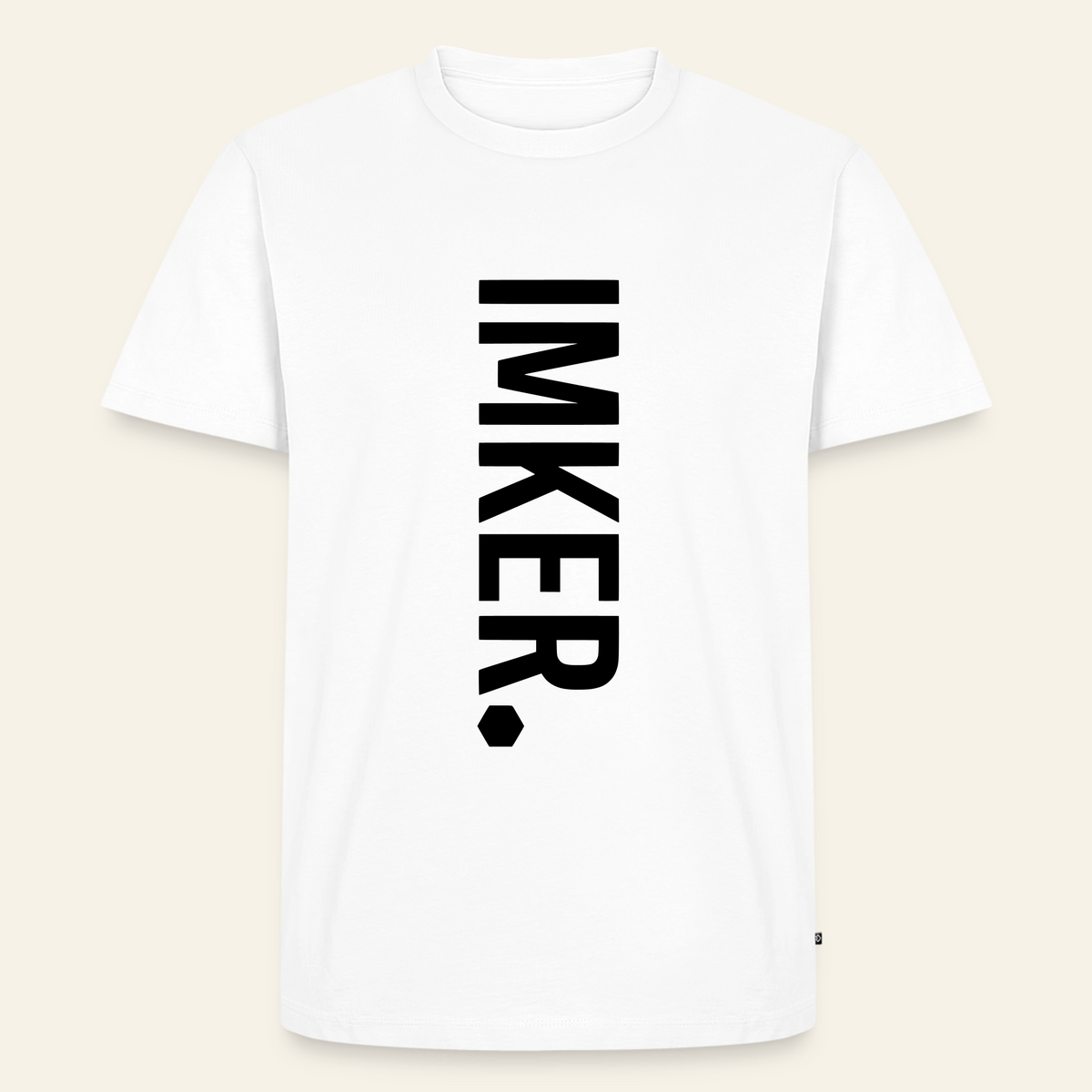 IMKER Dot Charlie T-Shirt in Weiß – Vorderseite