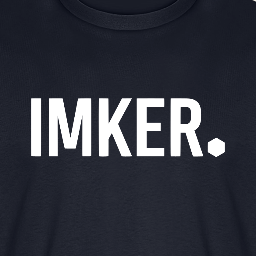 IMKER Dot Stark T-Shirt in Dunkelblau – Druck im Detail
