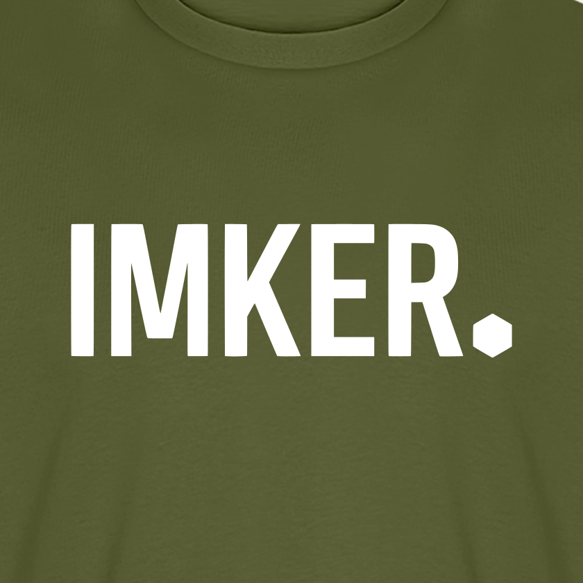 IMKER Dot Stark T-Shirt in Khaki – Druck im Detail