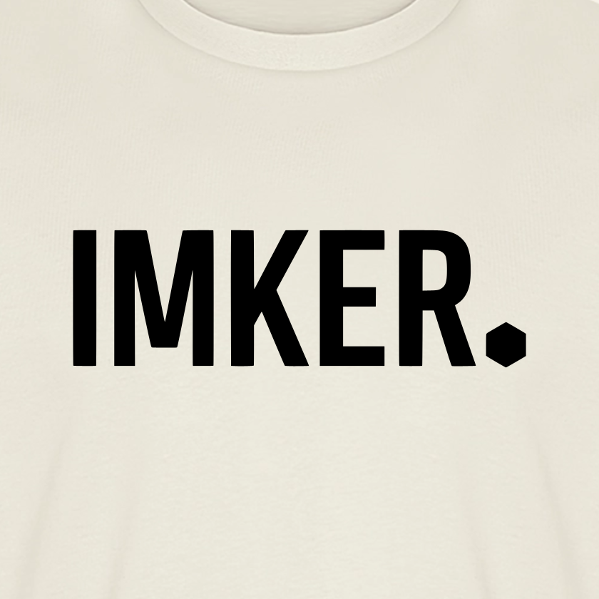 IMKER Dot Stark T-Shirt in Naturweiß – Druck im Detail