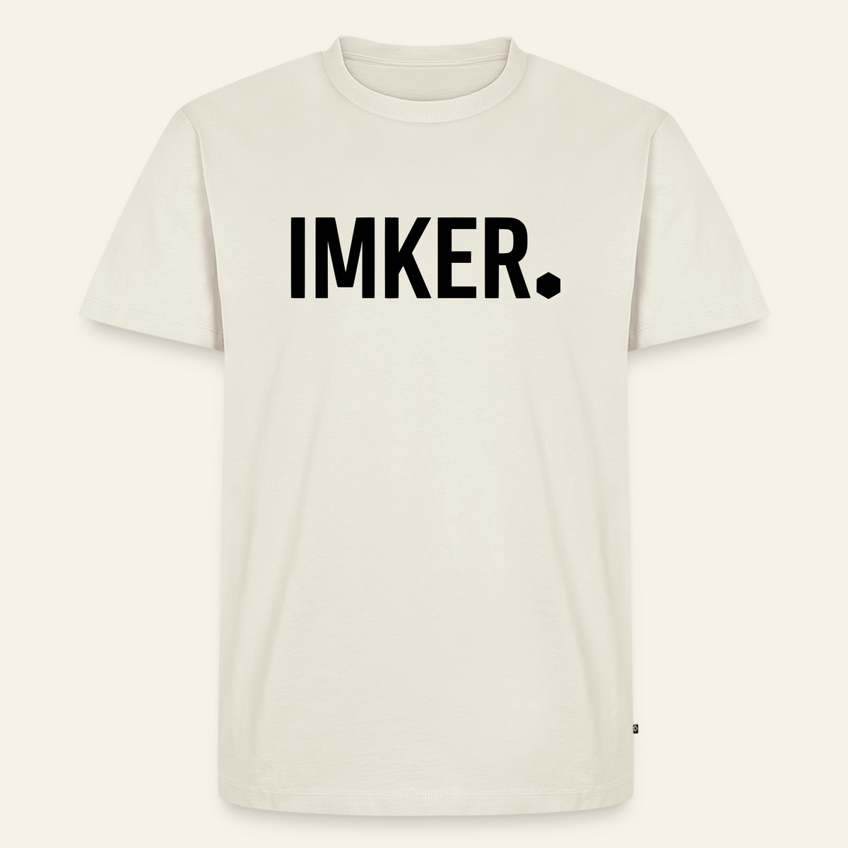 IMKER Dot Stark T-Shirt in Naturweiß – Vorderseite