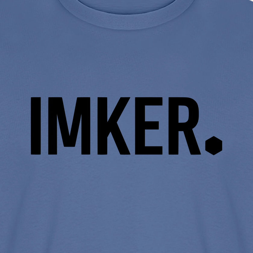 IMKER Dot Stark T-Shirt in Steinblau – Druck im Detail