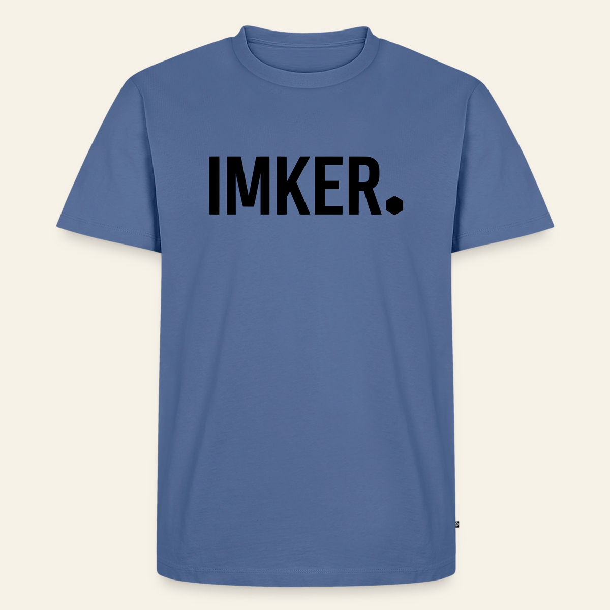 IMKER Dot Stark T-Shirt in Steinblau – Vorderseite