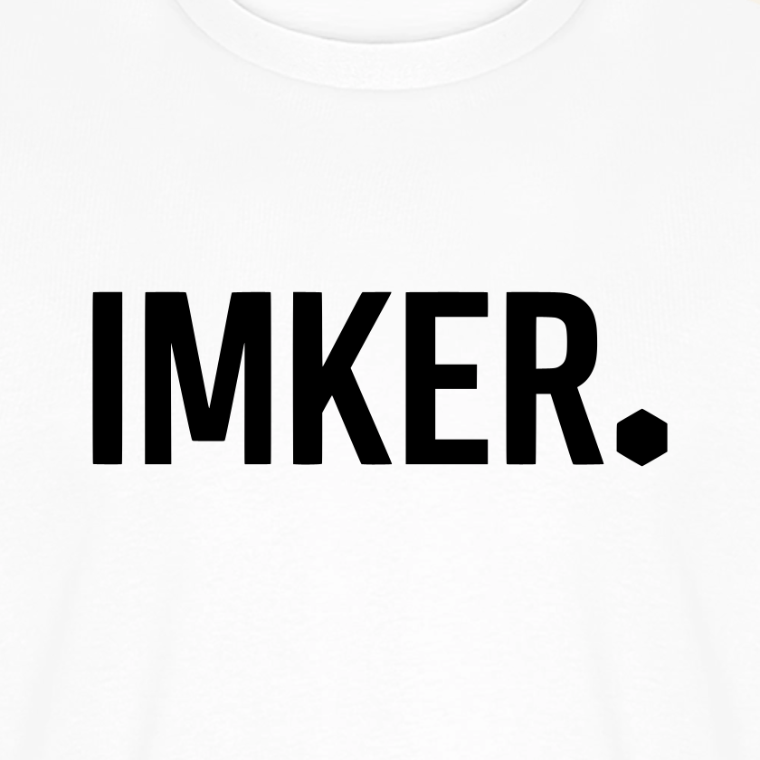 IMKER Dot Stark T-Shirt in Weiß – Druck im Detail