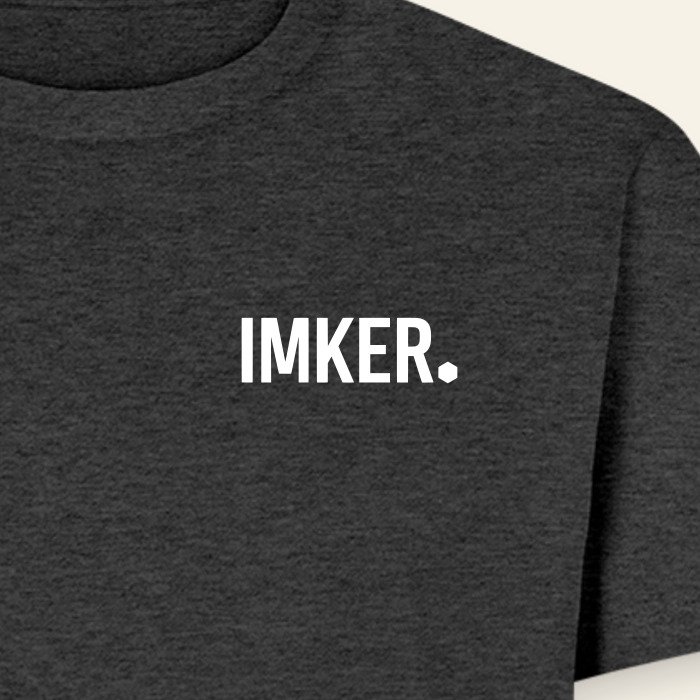 IMKER Dot Fein T-Shirt in Anthrazit – Druck im Detail