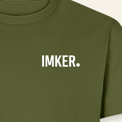 IMKER Dot Fein T-Shirt in Khaki – Druck im Detail