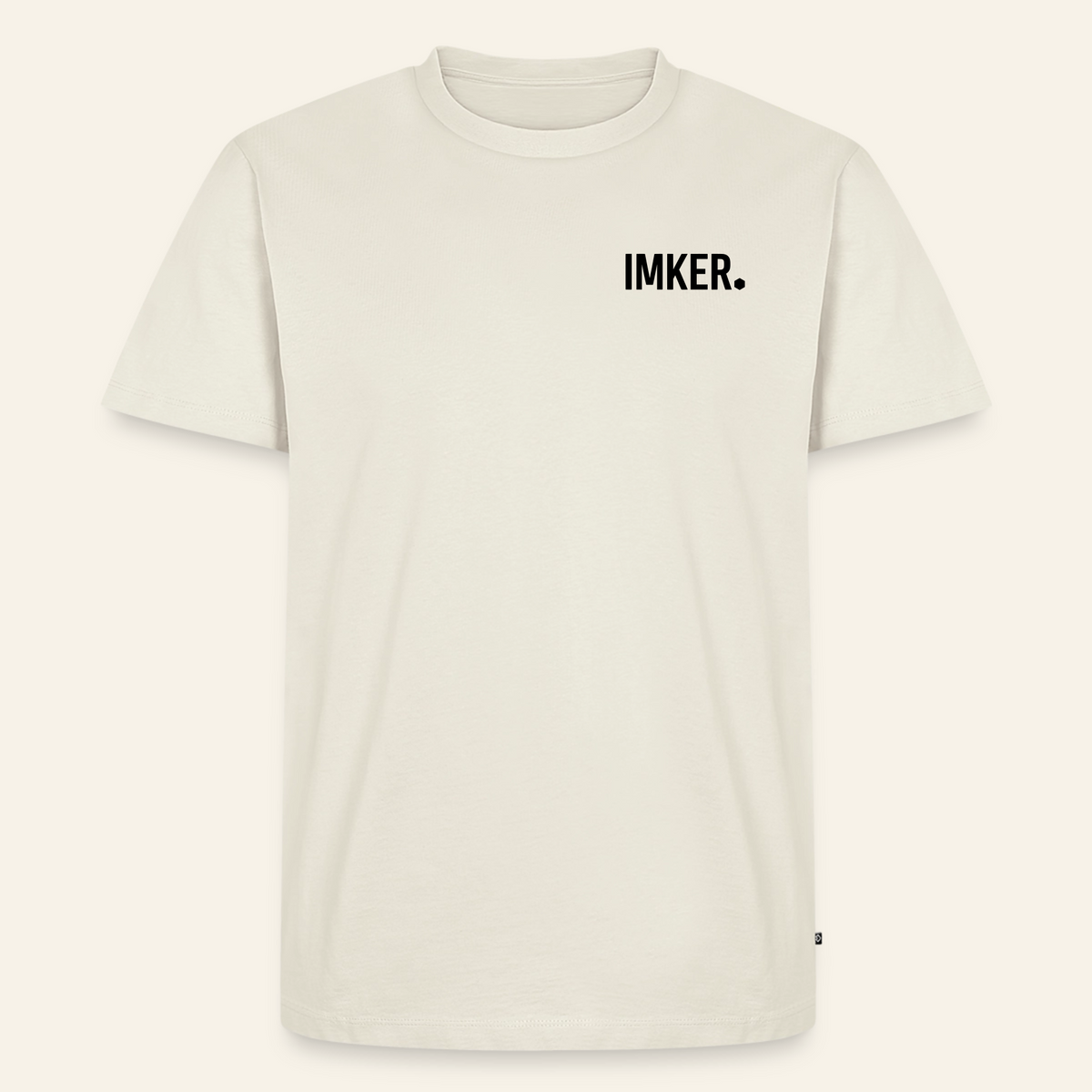 IMKER Dot Fein T-Shirt in Naturweiß – Vorderseite