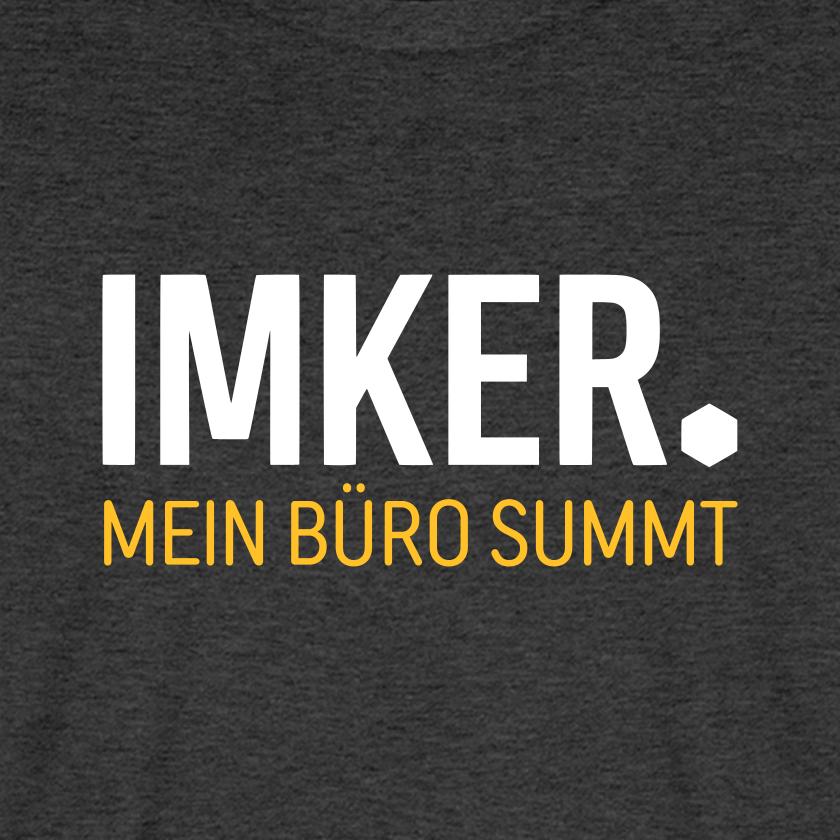 IMKER Dot Büro T-Shirt in Anthrazit – Druck im Detail