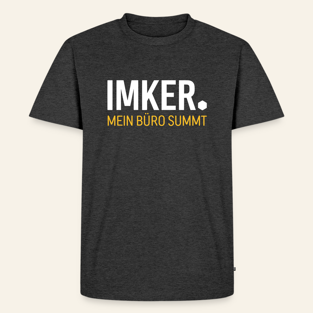 IMKER Dot Büro T-Shirt in Anthrazit – Vorderseite
