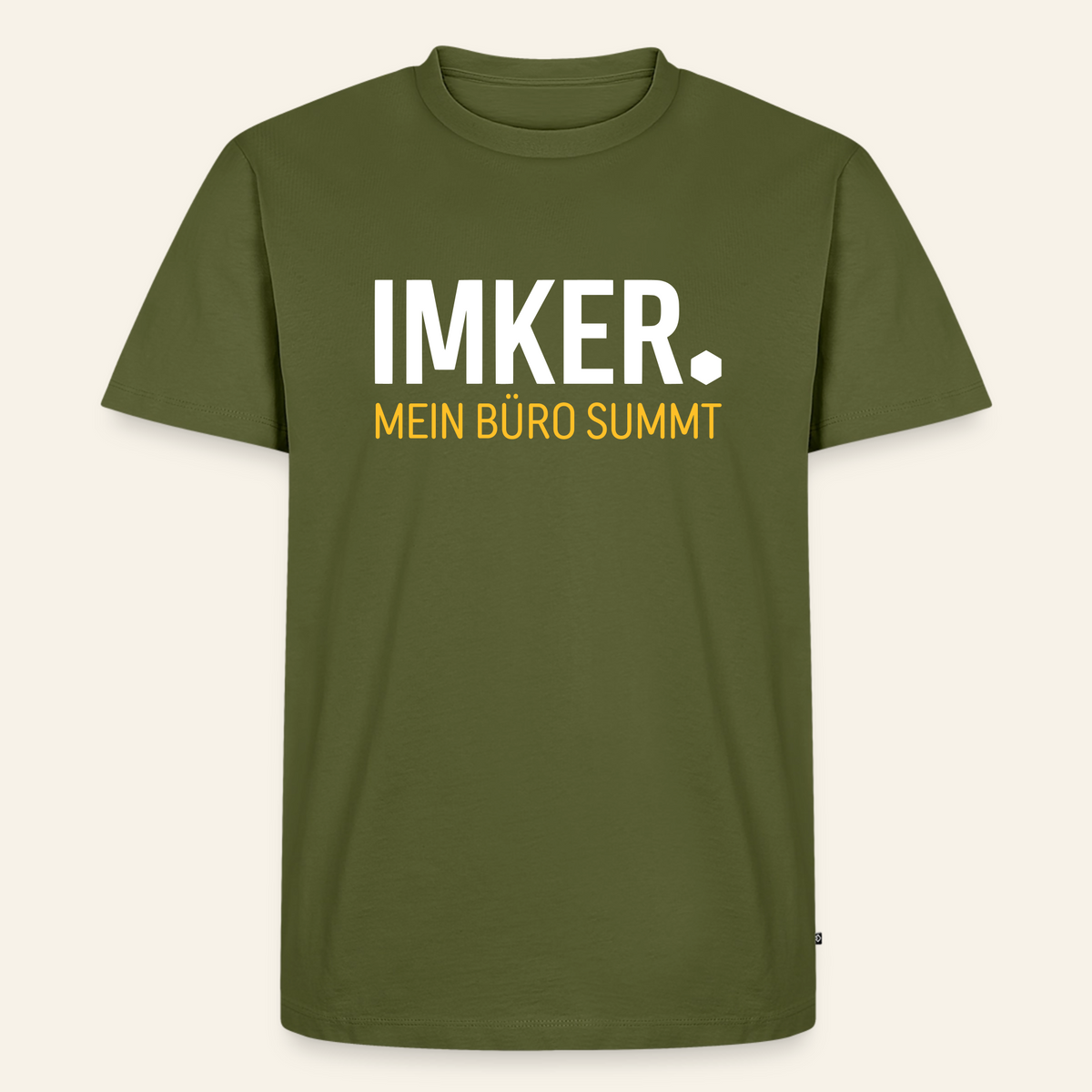 IMKER Dot Büro T-Shirt in Khaki – Vorderseite