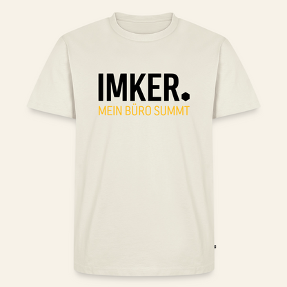 IMKER Dot Büro T-Shirt in Naturweiß – Vorderseite