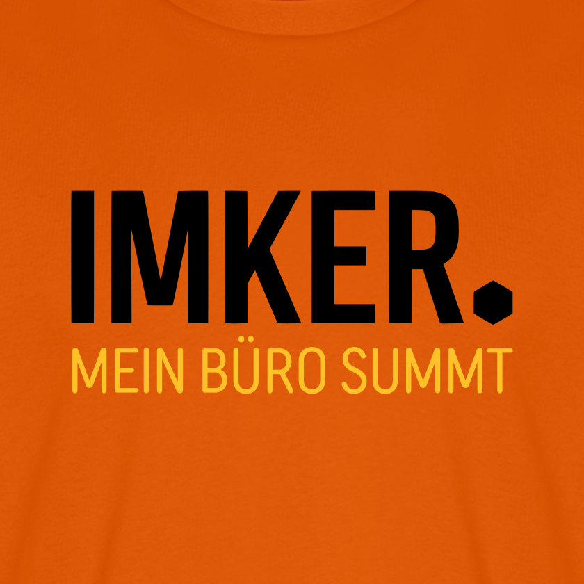 IMKER Dot Büro T-Shirt in Orange – Druck im Detail