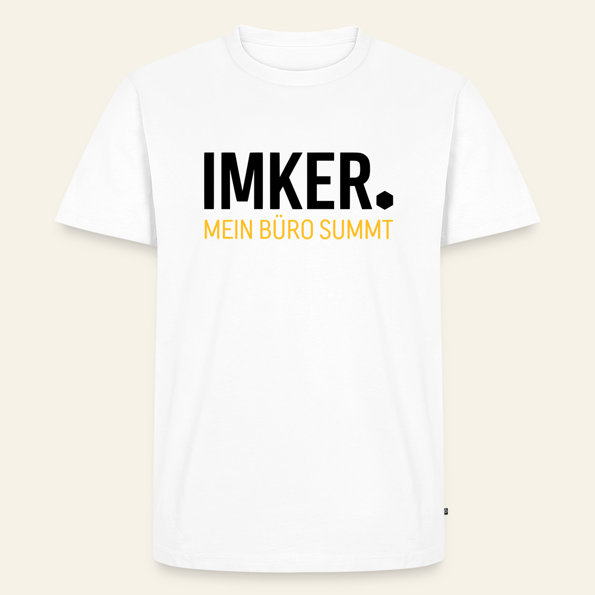 IMKER Dot Büro T-Shirt in Weiß – Vorderseite
