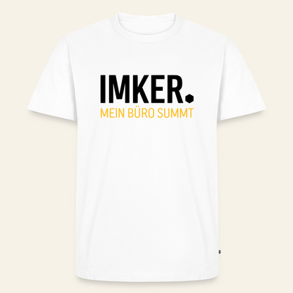 IMKER Dot Büro T-Shirt in Weiß – Vorderseite