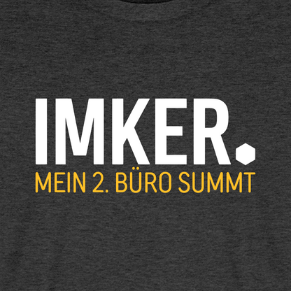 IMKER Dot Zweitbüro T-Shirt in Anthrazit – Druck im Detail