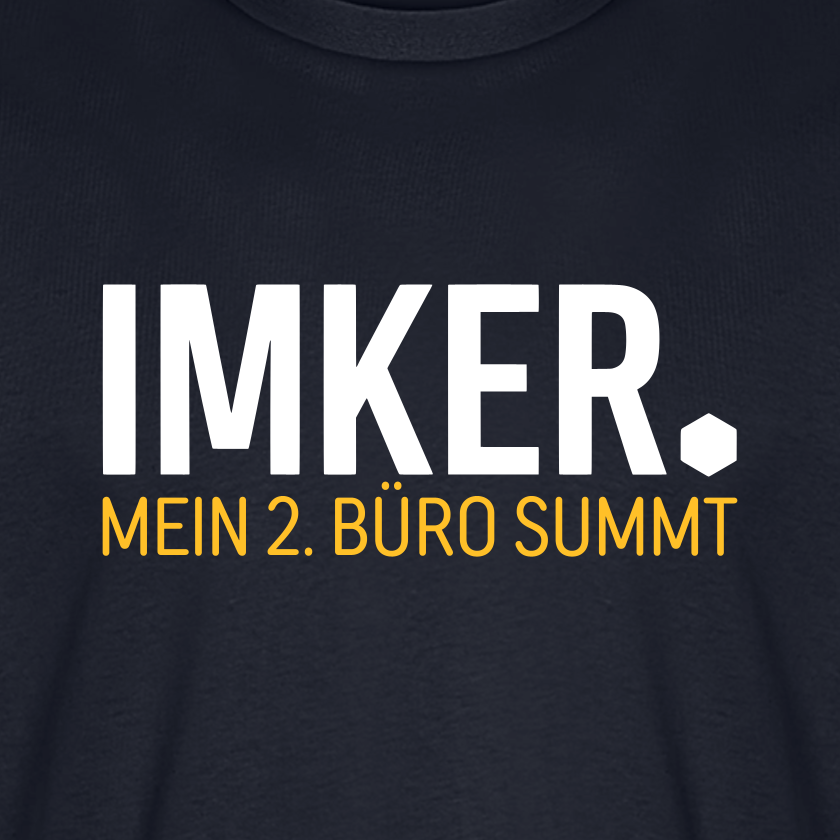 IMKER Dot Zweitbüro T-Shirt in Dunkelblau – Druck im Detail