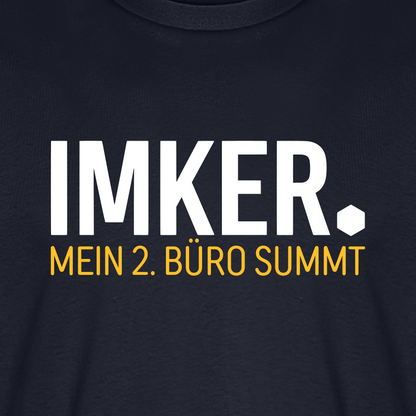 IMKER Dot Zweitbüro T-Shirt in Dunkelblau – Druck im Detail