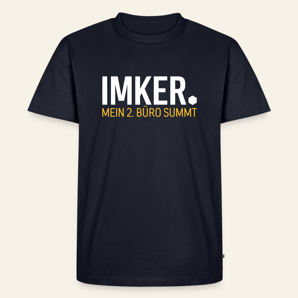 IMKER Dot Zweitbüro T-Shirt in Dunkelblau – Vorderseite