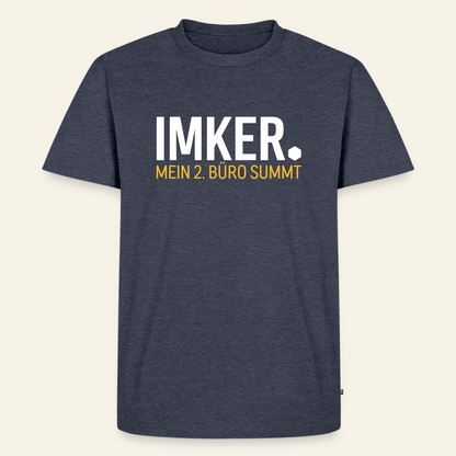 IMKER Dot Zweitbüro T-Shirt in Jeansblau – Vorderseite