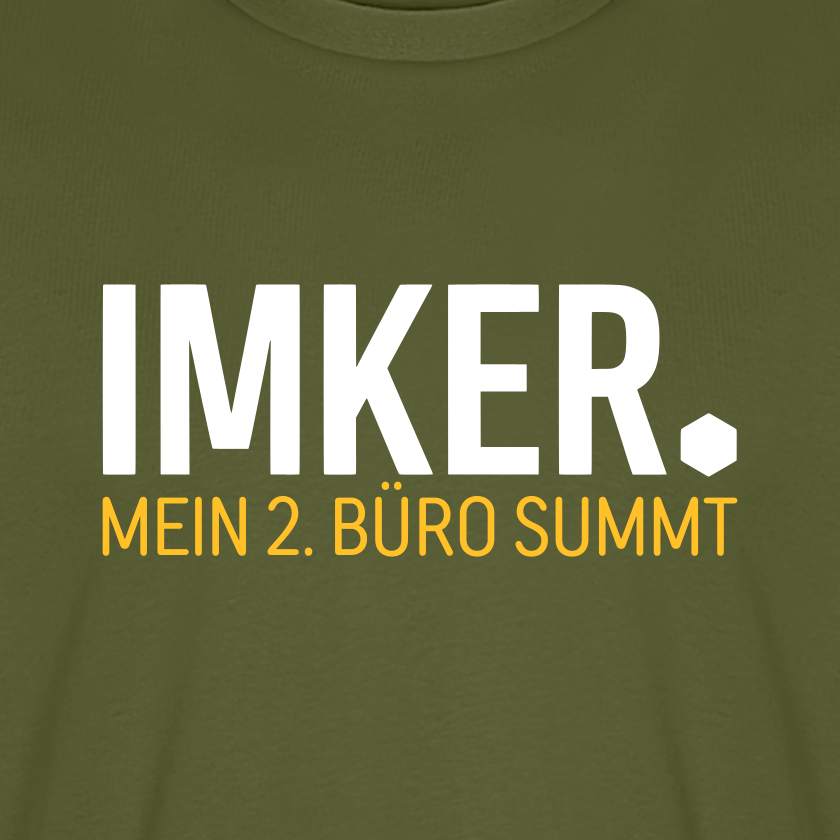 IMKER Dot Zweitbüro T-Shirt in Khaki – Druck im Detail
