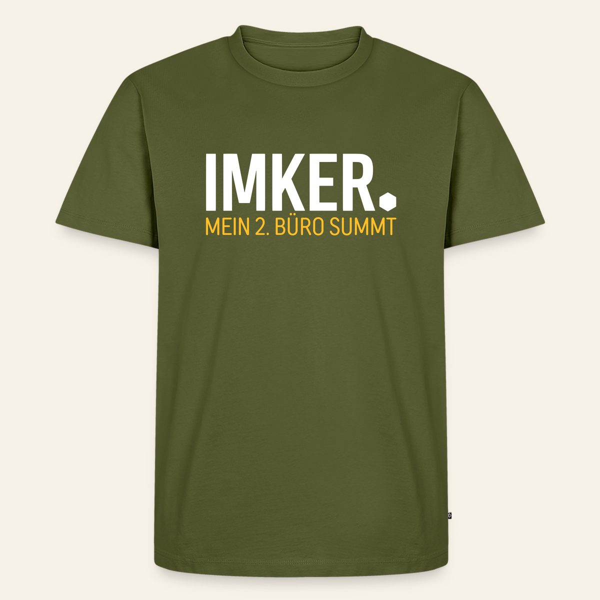 IMKER Dot Zweitbüro T-Shirt in Khaki – Vorderseite
