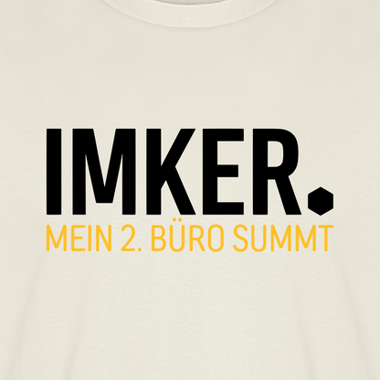 IMKER Dot Zweitbüro T-Shirt in Naturweiß – Druck im Detail