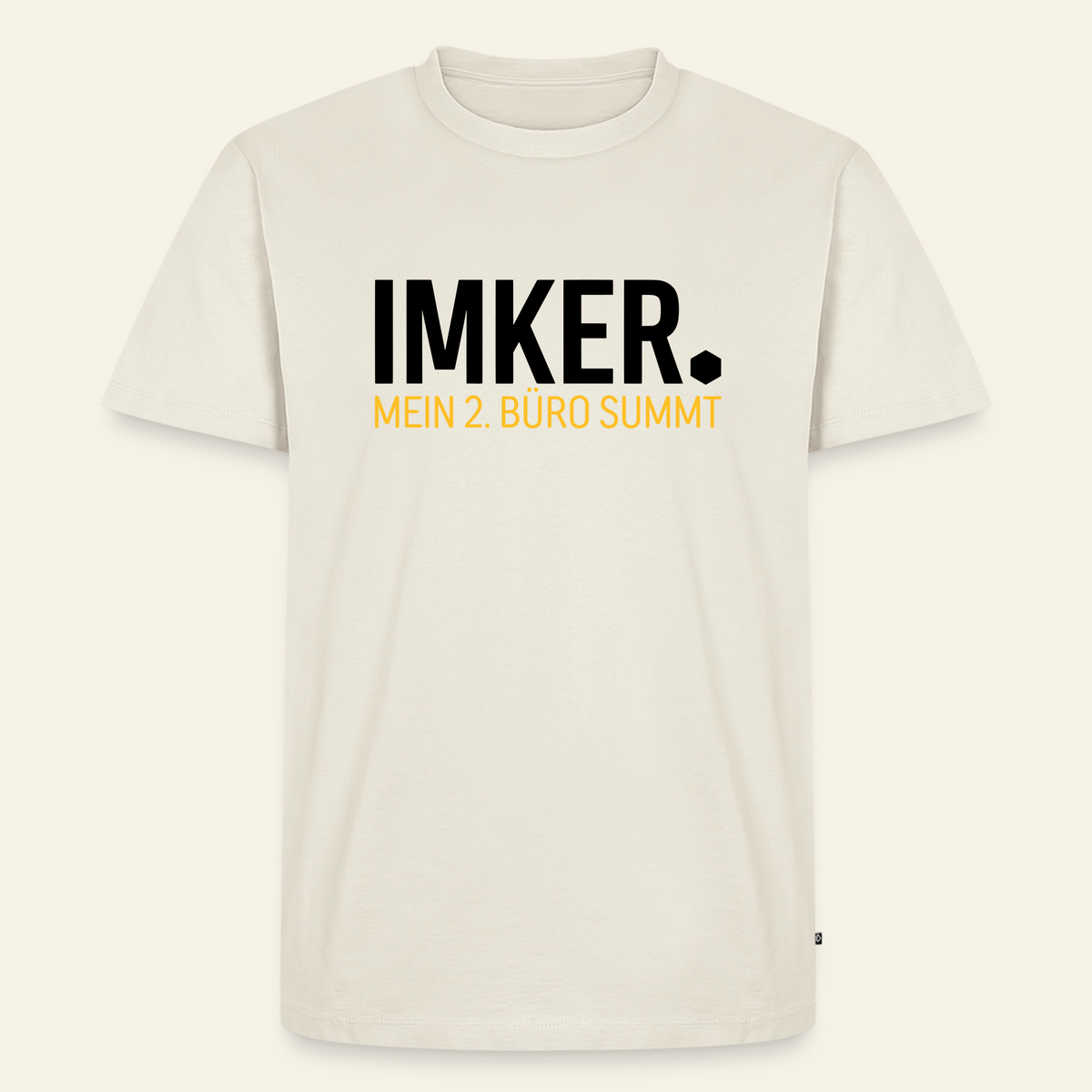 IMKER Dot Zweitbüro T-Shirt in Naturweiß – Vorderseite