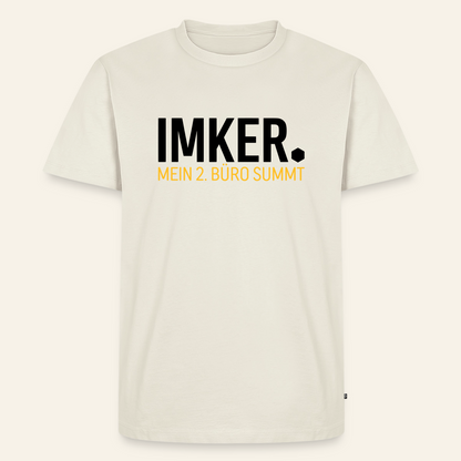 IMKER Dot Zweitbüro T-Shirt in Naturweiß – Vorderseite