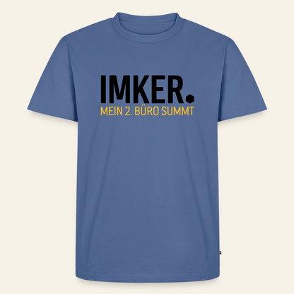 IMKER Dot Zweitbüro T-Shirt in Steinblau – Vorderseite