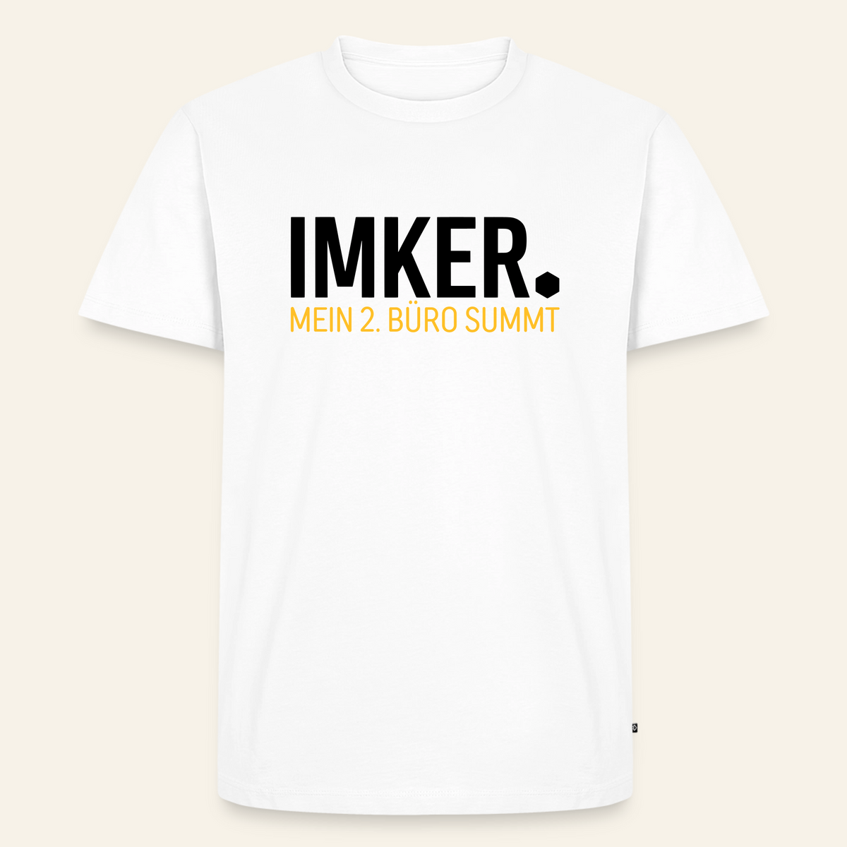 IMKER Dot Zweitbüro T-Shirt in Weiß – Vorderseite