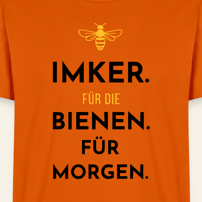 Imker für Morgen T-Shirt in Orange – Druck im Detail